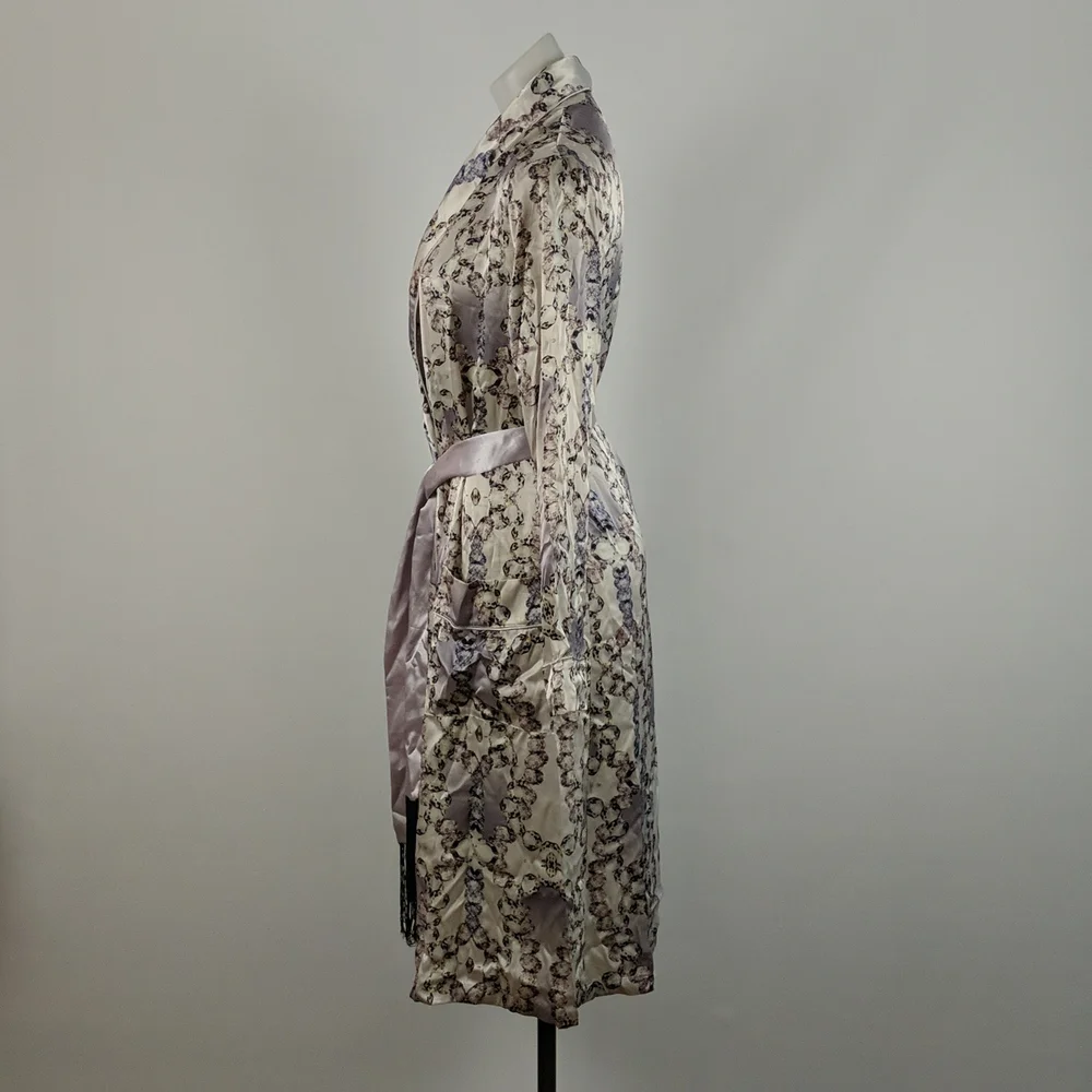 Peter Alexander Dressing Gown Robe Size Small Purple Abstract Pattern Belt - Picture 3 of 9